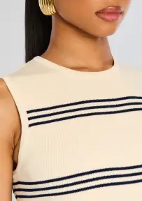 Kir Knit Mini Dress(Eggshell/Navy,XXS)