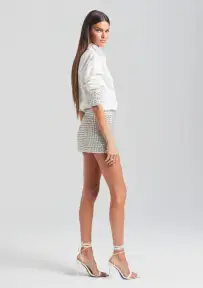 Ruby Crystal Skirt(White/Silver,XXS)