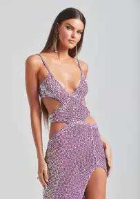 Coco Crochet Dress(Iridescent Lilac/Pink,XS/S)