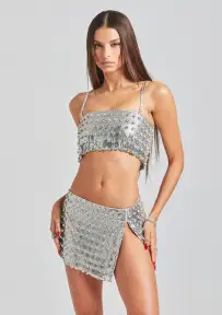 Kauren Embellished Chainmail Top