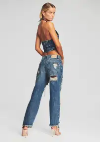 Super Distressed Maggie Jean(Worn Vintage Blue,22)