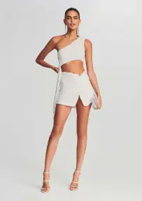 Quinn Sequin Top(White,XXS)