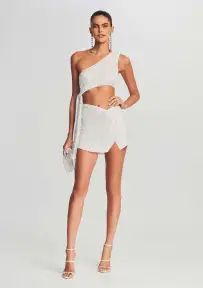 Quinn Sequin Top(White,XXS)