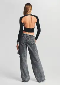 Aston Wide Leg Jean(Smoke Black,22)