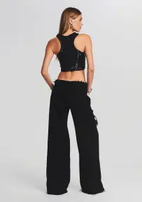 Ollie Wide Leg Jean(Stone Black,22)