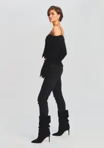 Mid Rise Dax Pant(True Black,23)
