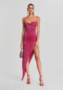 Topaz Glass Beaded Dress