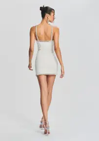 Regina Dress(White/Silver,XXS)