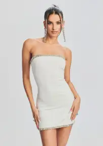 Regina Dress(White/Silver,XXS)