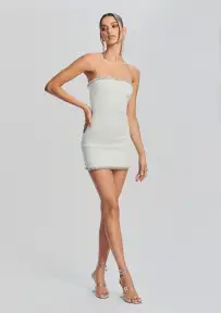 Regina Dress(White/Silver,XXS)