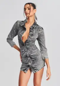 Gigi Dress(Medium Acid Grey,XXS)