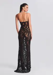Winnie Embellished Lace Dress(Black,XXS)