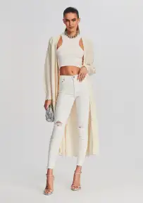 Maya Mid-Rise Jean(White,23)