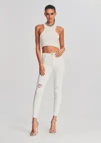 Maya Mid-Rise Jean(White,23)