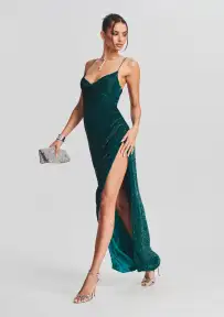 Katya Sequin Dress(Green,XXS)
