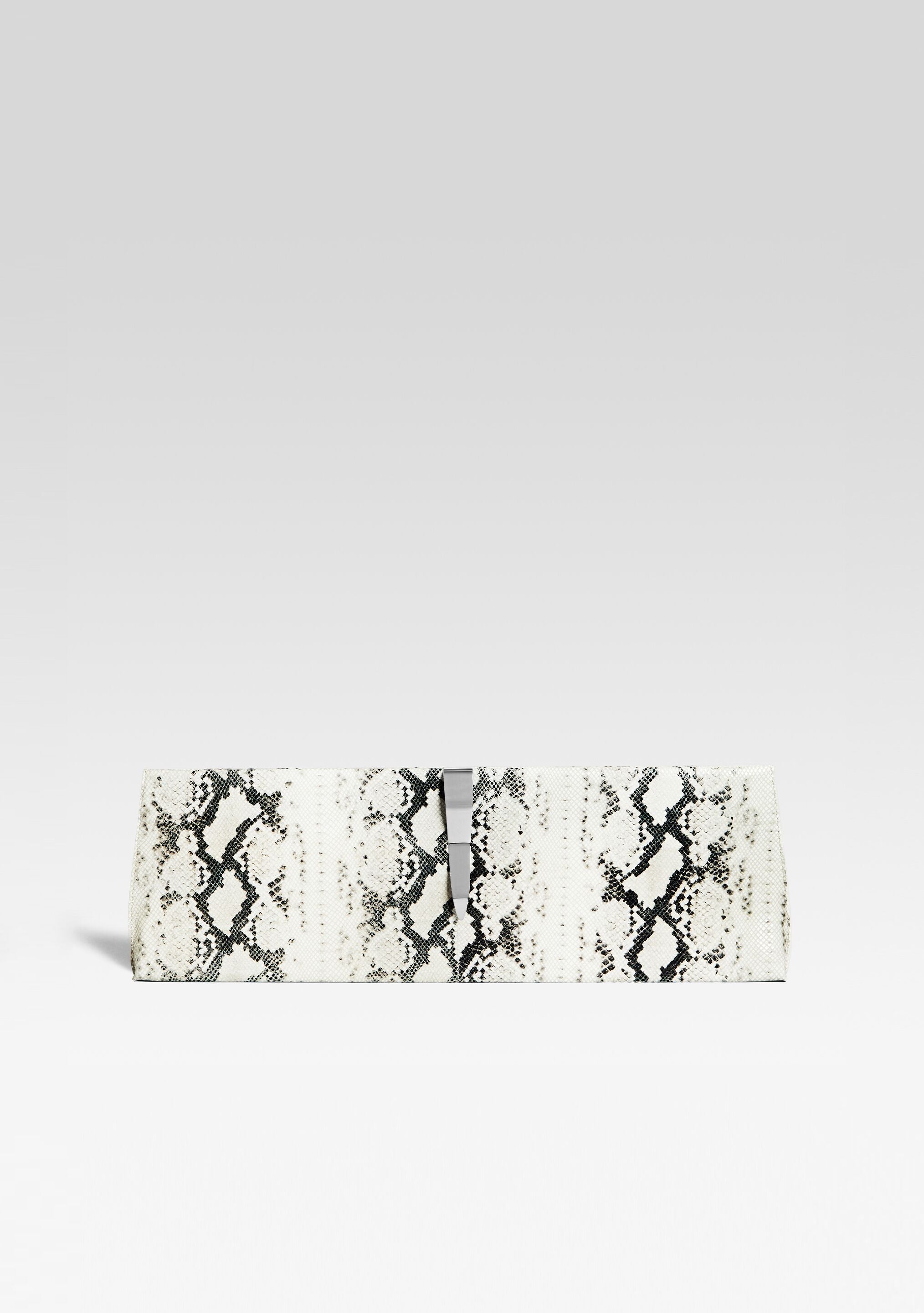 Ruth Large Shoulder Bag - Snake/Silver