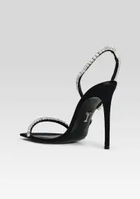 Erminia Embellished Sandal(Black/Crystal,36)