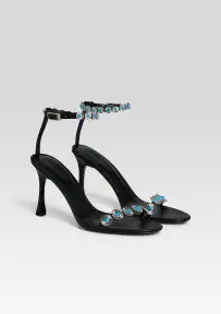 Felice Embellished Heel(Black/Turquoise,36)