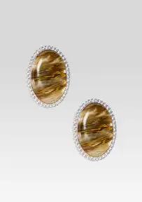 Fillipa Embellished Earrings - Stone