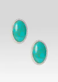 Fillipa Embellished Earrings - Turquoise