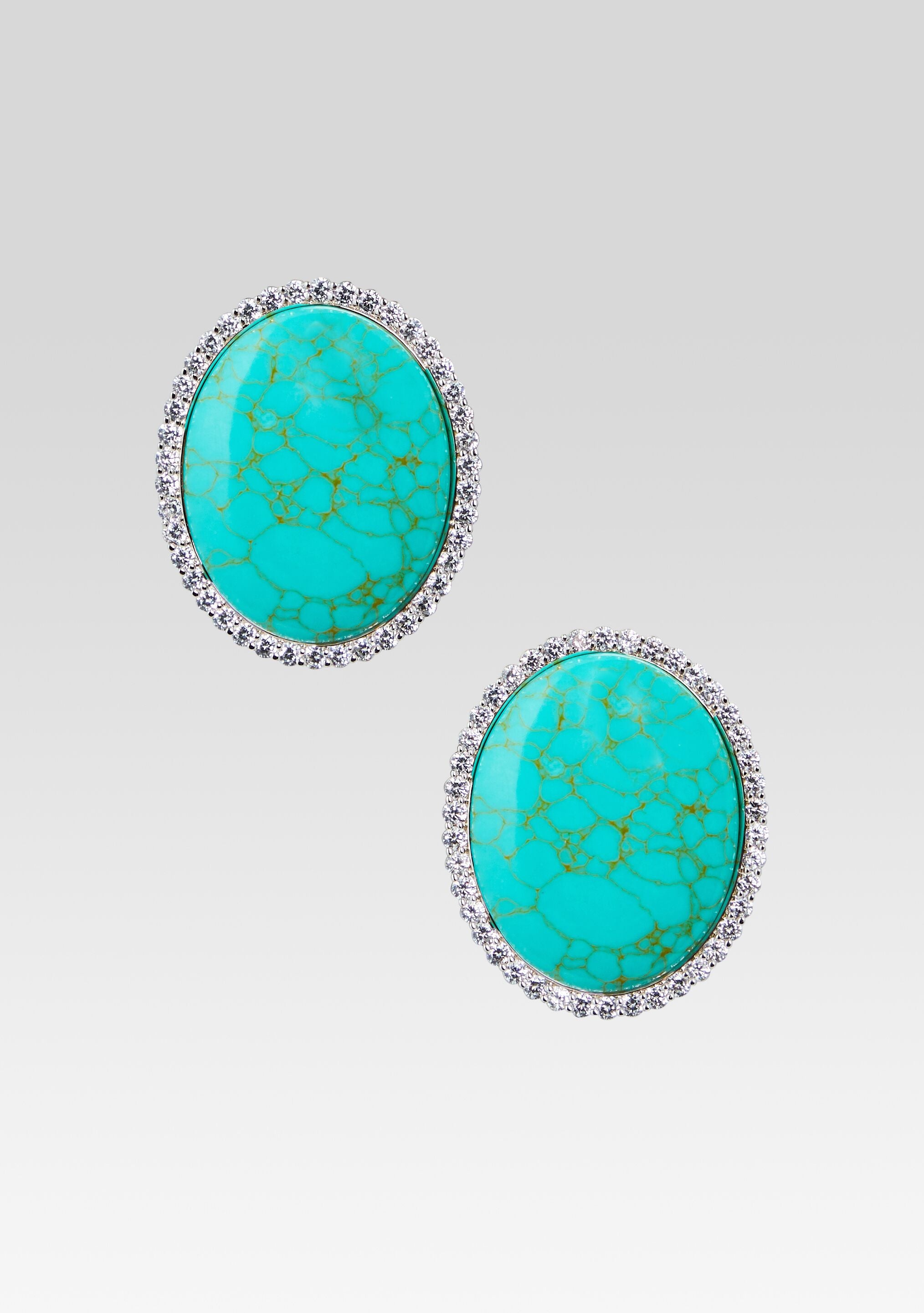 Fillipa Embellished Earrings - Turquoise