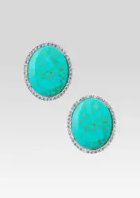 Fillipa Embellished Earrings - Turquoise