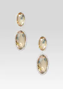 Hilma Gemstone Drop Earrings - Gold