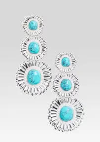 Orabella Turquoise Earrings - Turquoise/Silver