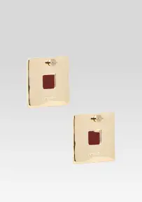 Umbriana Gemstone Earrings - Red/Gold