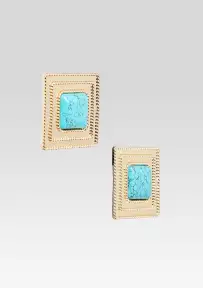 Umbriana Turquoise Earrings - Turquoise/Gold