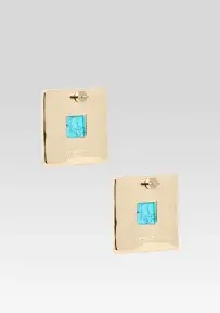 Umbriana Turquoise Earrings - Turquoise/Gold