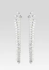 Snake Skin Crystal Earrings - Silver