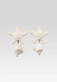 Elsana Earrings - Cream