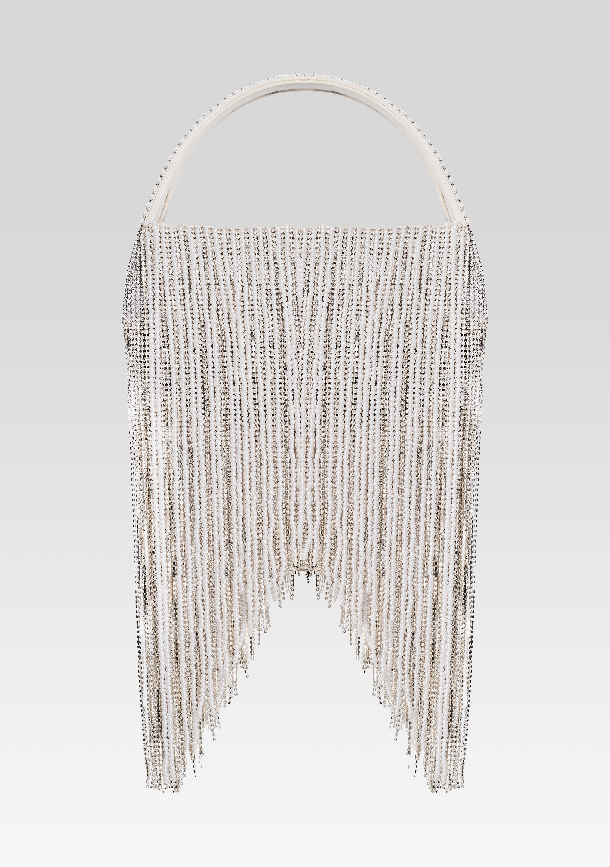 Estel Medium Pearl Fringe Bag - White Pearl