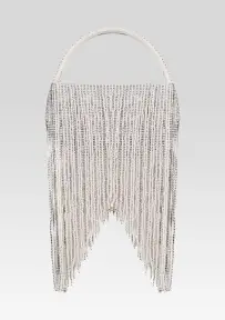 Estel Medium Pearl Fringe Bag - White Pearl