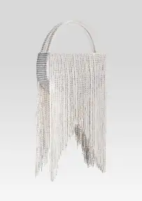 Estel Medium Pearl Fringe Bag - White Pearl