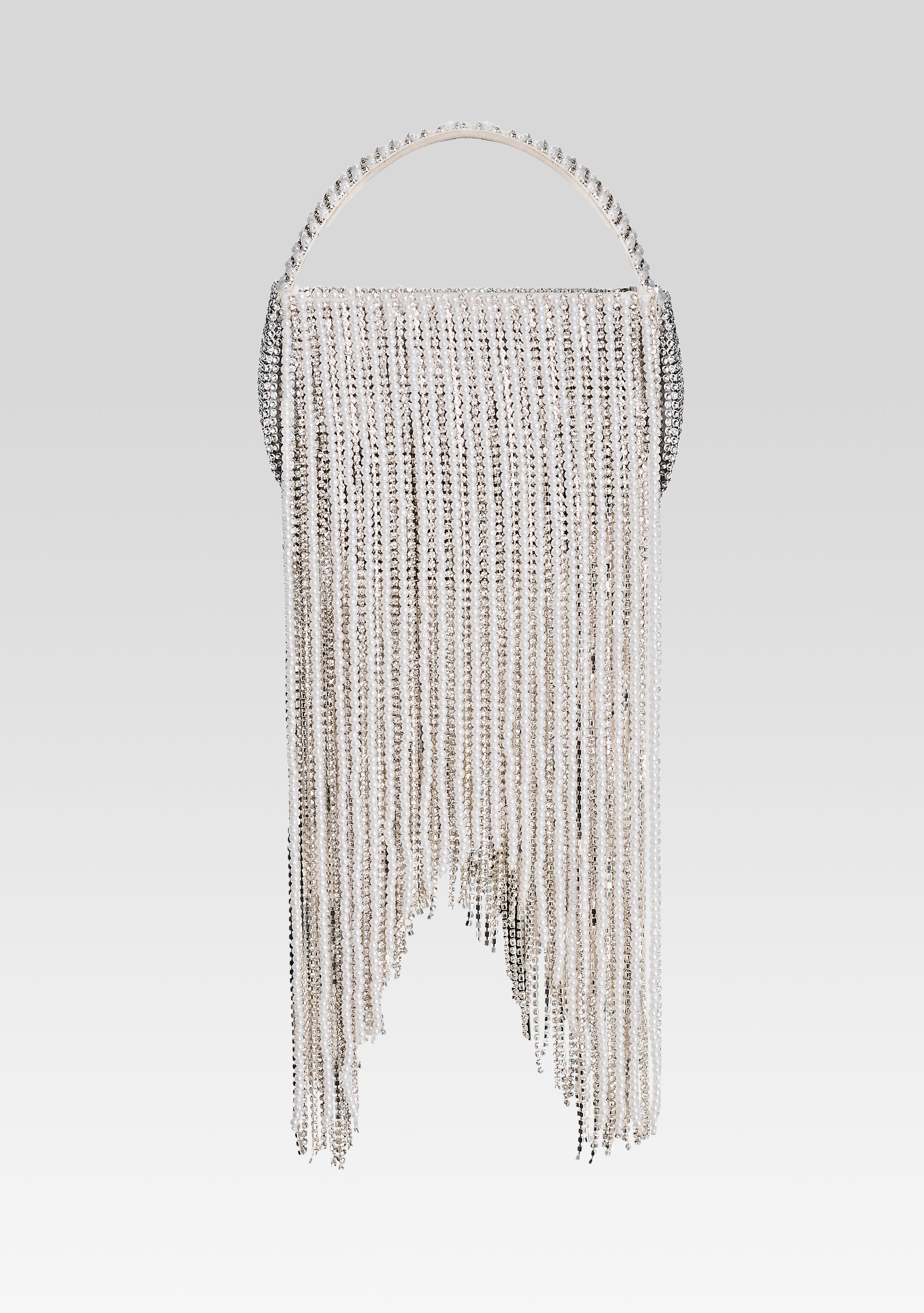 Estel Small Pearl Fringe Bag - White Pearl