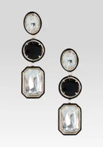 Camille Gemstone Drop Earrings - Black