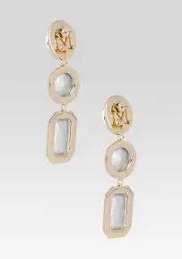 Camille Gemstone Drop Earrings - Gold