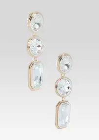 Camille Gemstone Drop Earrings - Gold