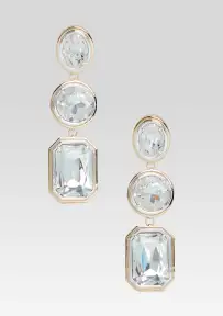 Camille Gemstone Drop Earrings - Gold