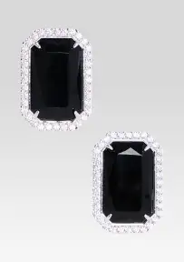 Hope Gemstone Earrings - Black