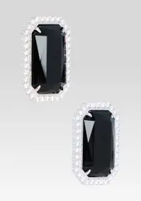 Hope Gemstone Earrings - Black