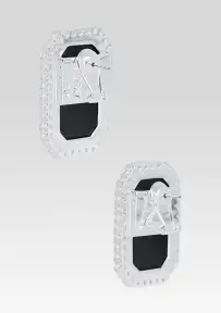 Hope Gemstone Earrings - Black
