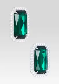 Hope Gemstone Earrings - Pine