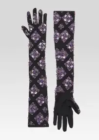 Jamie Sequin Gloves - Black/Purple