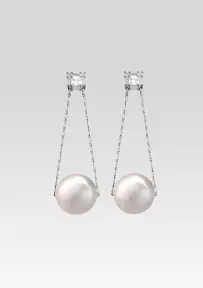 Jules Pearl Earrings - Silver