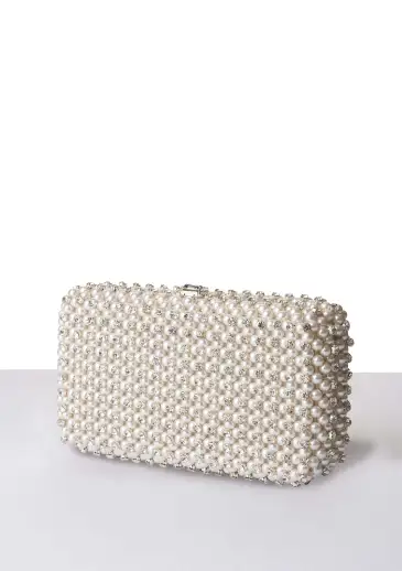 Lydia Pearl Bag - White/Silver