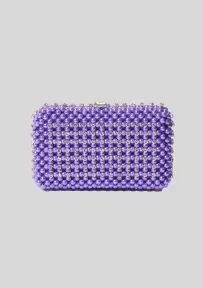 Lydia Pearl Crystal Bag - Purple