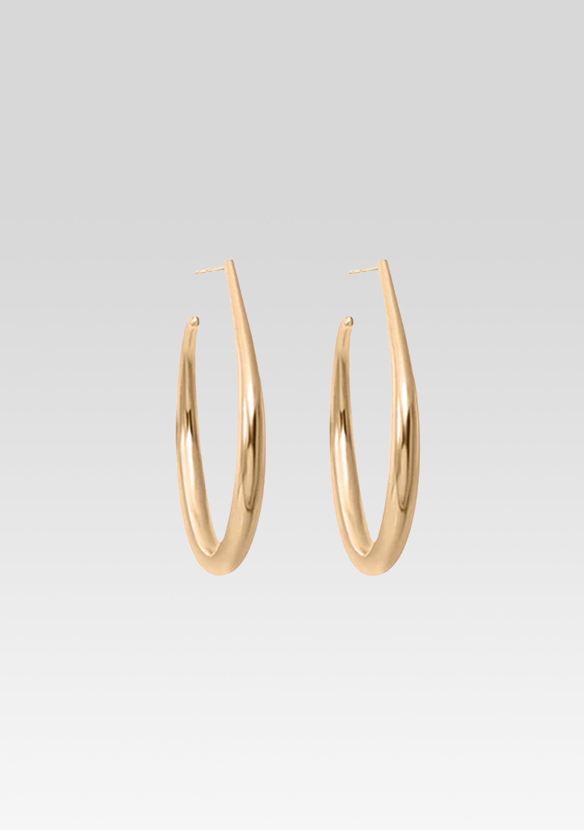 Large Moon Hoop Earrings - Gold